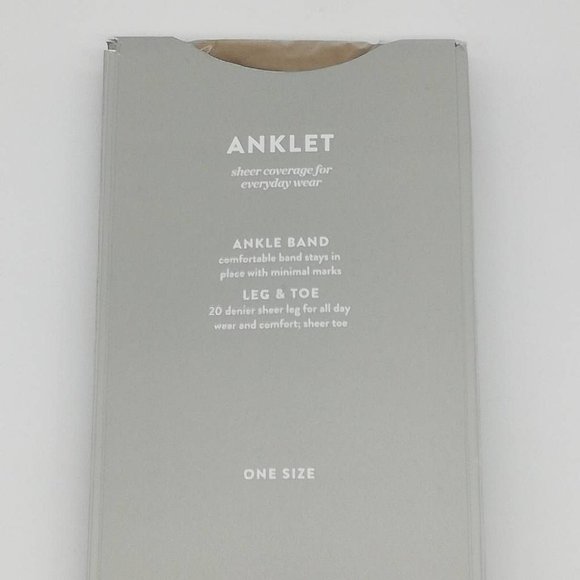 Nordstrom Lot Of 3 Womens Anklet Socks Light Nude 20 Denier 8139A One Size New - Picture 4 of 6